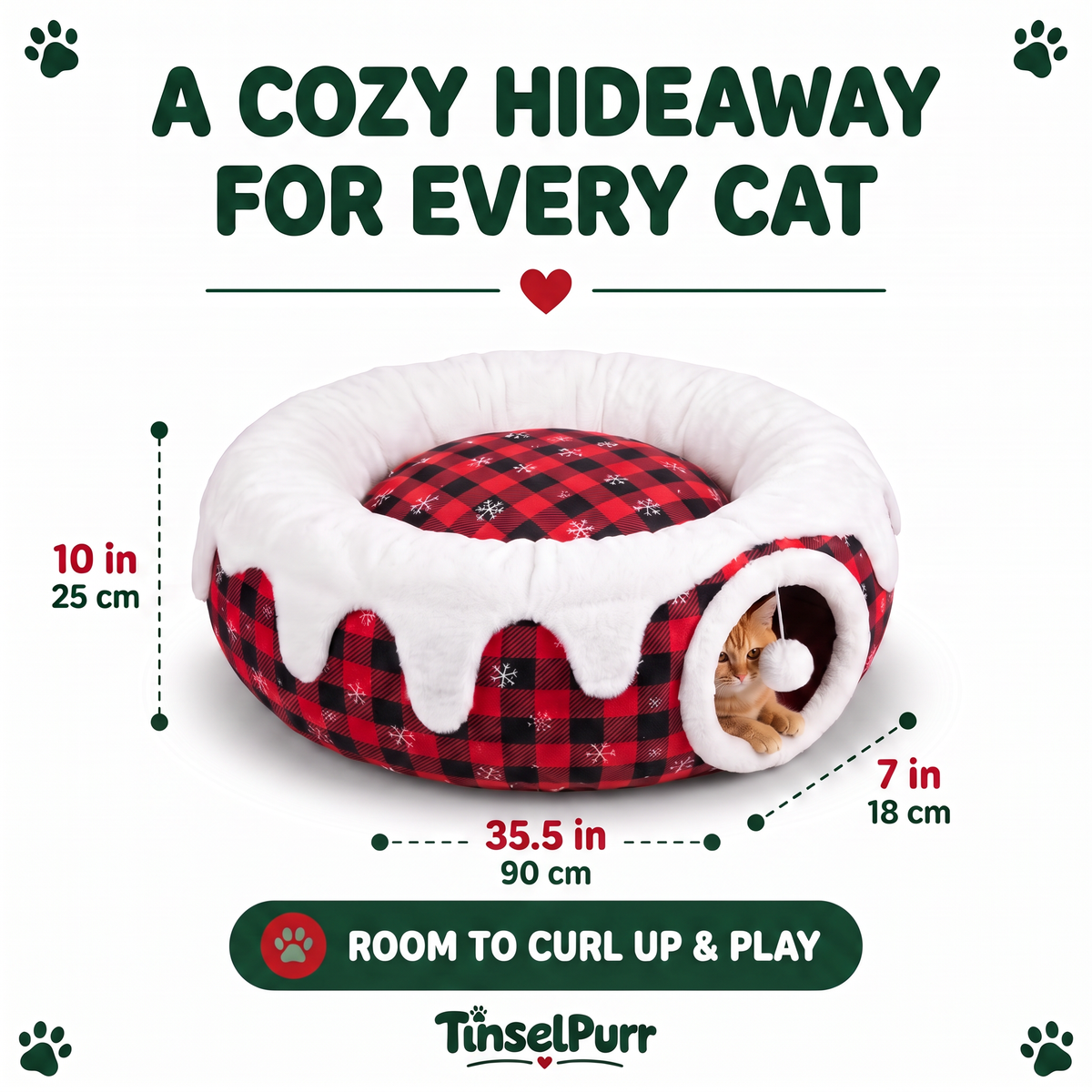 Christmas Tree Cat Tunnel Tinselpurr™