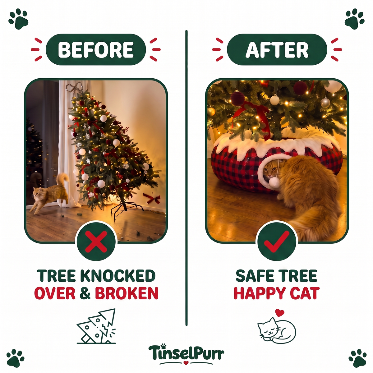 Christmas Tree Cat Tunnel Tinselpurr™